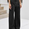 Womens Wide Leg Jeans High Waisted Stretchy Baggy Loose Denim Casual Pants with Pockets