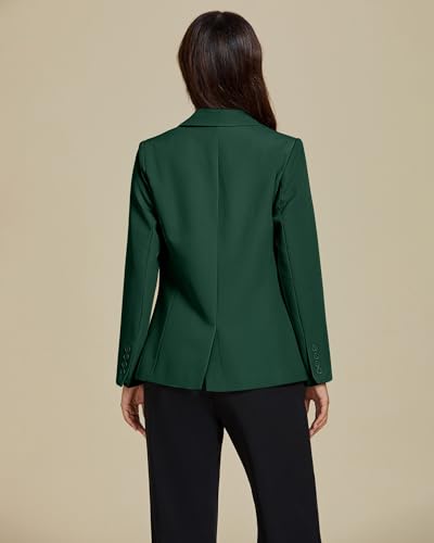Dressy Blazers for Women Button Long Sleeve Lapel Business Casual Outfits Office Work Suit Blazer with Pockets