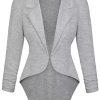 Womens Casual Work High Low Blazer Jacket - JK45590