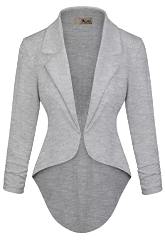 Womens Casual Work High Low Blazer Jacket - JK45590