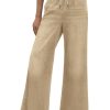 Womens Wide Leg Flare Jeans Casual Drawstring High Waist Vintage Denim Pants with Pockets