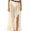 Womens Lace Maxi Skirt Summer High Low Asymmetrical Sheer Y2K Sexy Beach Cover-up Long Skirts