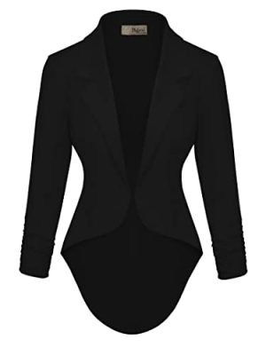 Womens Casual Work High Low Blazer Jacket - JK45590