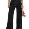 Womens Wide Leg Jeans High Waisted Stretchy Baggy Loose Denim Casual Pants with Pockets