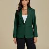 Dressy Blazers for Women Button Long Sleeve Lapel Business Casual Outfits Office Work Suit Blazer with Pockets