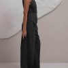 Women's 2 Piece Outfits Sleeveless Tie Waist Suit Vest and Wide Leg Pants Business Casual Blazer Sets