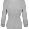 Womens Casual Work High Low Blazer Jacket - JK45590