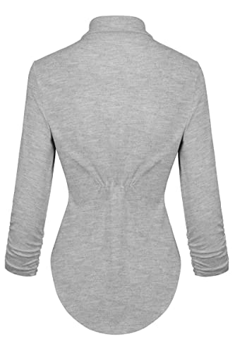 Womens Casual Work High Low Blazer Jacket - JK45590