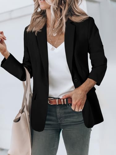 Womens Work Blazers Long Sleeve Open Front Suit Jackets 2025 Business Casual Outfits