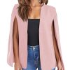 Women's Casual Cape Blazer Jackets Split Sleeve Open Front Elegant Evening Party Workwear