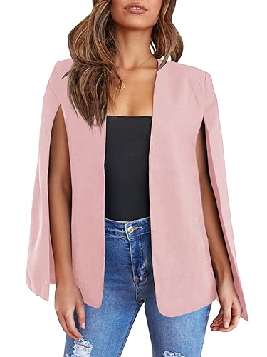Women's Casual Cape Blazer Jackets Split Sleeve Open Front Elegant Evening Party Workwear