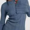Womens Bell Long Sleeve Tops Going Out Knitted Pullover Sweater 2025 Fall Fashion Lightweight Winter Shirts