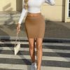 Womens Casual Mini Skirt High Waisted Knit Bodycon Basic A-line Skirts