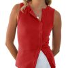 Womens Button Down Tank Tops Summer Sleeveless Vest Tops Trendy Ribbed Fitted Going Out Shirts