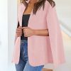 Women's Casual Cape Blazer Jackets Split Sleeve Open Front Elegant Evening Party Workwear