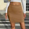Womens Casual Mini Skirt High Waisted Knit Bodycon Basic A-line Skirts