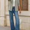 Womens Casual Knit Blazer Long Sleeve Open Front Blazers Stretchy Work Office Suit Jackets with Pockets