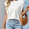 Womens Cap Sleeve Tank Tops Boat Neck Loose Fit Tshirts Summer Casual Basic Tee Shirts