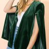 Women's Velvet Cape Blazer Jackets Casual Split Long Sleeve Open Front Coat