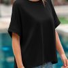 Womens Oversized Short Sleeve Tshirts Summer Casual Round Neck Tops Loose Fit Boxy Basic Tee Shirts