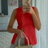 Womens Button Down Tank Tops Summer Sleeveless Vest Tops Trendy Ribbed Fitted Going Out Shirts