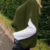 Womens Oversized Turtleneck Poncho Sweaters Short Batwing Sleeve Casual Slouchy Loose Fit Chunky Knit Pullover Tops