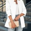 Womens Business Casual Blazer Long Sleeve Open Front Notch Stand Collar Blazer Work Office Jacket Suit