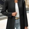 Womens Business Casual Blazer Long Sleeve Open Front Notch Stand Collar Blazer Work Office Jacket Suit