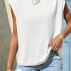 Womens Cap Sleeve Tank Tops Boat Neck Loose Fit Tshirts Summer Casual Basic Tee Shirts