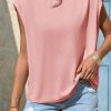 Womens Cap Sleeve Tank Tops Boat Neck Loose Fit Tshirts Summer Casual Basic Tee Shirts