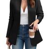 Womens Business Casual Blazer Long Sleeve Open Front Notch Stand Collar Blazer Work Office Jacket Suit