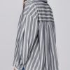 Womens Striped Button Down Shirts 2024 Fall Fashion Puff Long Sleeve Loose Fitting Work Tops
