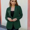 Dressy Blazers for Women Button Long Sleeve Lapel Business Casual Outfits Office Work Suit Blazer with Pockets