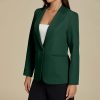 Dressy Blazers for Women Button Long Sleeve Lapel Business Casual Outfits Office Work Suit Blazer with Pockets