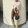 Womens Cropped Tweed Blazers Jacket Collarless Button Down Business Casual 2025 Fall Outfits Winter Coats