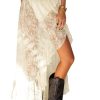 Womens Lace Maxi Skirt Summer High Low Asymmetrical Sheer Y2K Sexy Beach Cover-up Long Skirts
