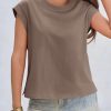 Womens Cap Sleeve Cotton Tank Tops Summer Casual Loose Fit T Shirts Crew Neck Basic Tee