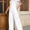 Women's Denim Bib Overalls Casual Adjustable Strap Wide Leg Jean Jumpsuits Loose Fit Long Rompers with Pockets