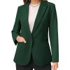 Dressy Blazers for Women Button Long Sleeve Lapel Business Casual Outfits Office Work Suit Blazer with Pockets