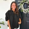 Womens Summer Button Down Shirts Short Ruffle Puff Sleeve Cotton Blouses Dressy Casual Ladies Tops