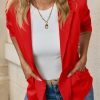 Womens Casual Knit Blazer Long Sleeve Open Front Blazers Stretchy Work Office Suit Jackets with Pockets