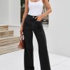 Womens Wide Leg Jeans High Waisted Stretchy Baggy Loose Denim Casual Pants with Pockets