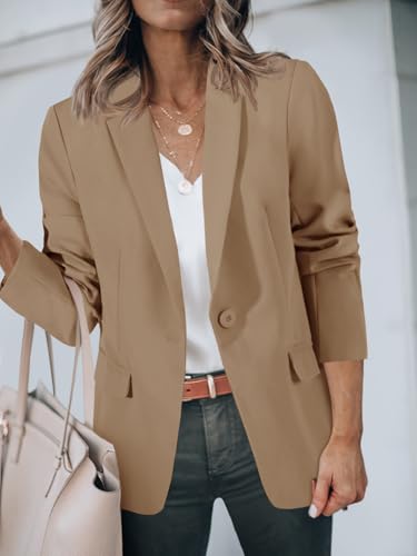 Womens Work Blazers Long Sleeve Open Front Suit Jackets 2025 Business Casual Outfits