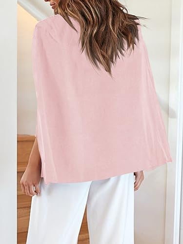 Women's Casual Cape Blazer Jackets Split Sleeve Open Front Elegant Evening Party Workwear