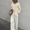 Womens Cropped Tweed Blazers Jacket Collarless Button Down Business Casual 2025 Fall Outfits Winter Coats