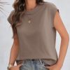 Womens Cap Sleeve Cotton Tank Tops Summer Casual Loose Fit T Shirts Crew Neck Basic Tee