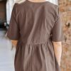 Womens Summer Babydoll Tops Oversized Short Sleeve Crewneck T Shirts Peplum Casual Loose Blouse