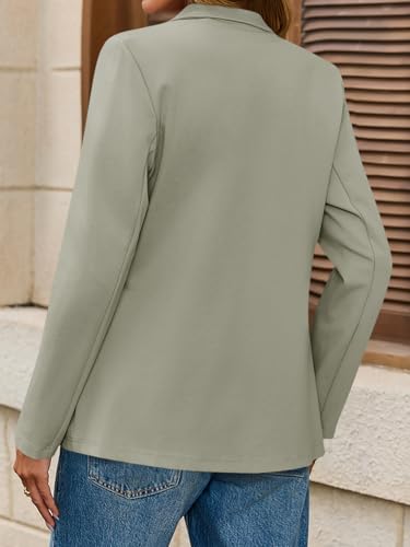 Womens Casual Knit Blazer Long Sleeve Open Front Blazers Stretchy Work Office Suit Jackets with Pockets