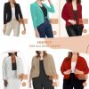 Womens Casual Work High Low Blazer Jacket - JK45590