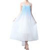 Womens French Beach Ombre Dress Strapless Long Summer Vacation Gradient Color Wave Maxi Dresses